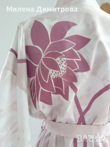 Ръчно рисувано сатенирано кимоно , снимка 11 - Сака - 48865036