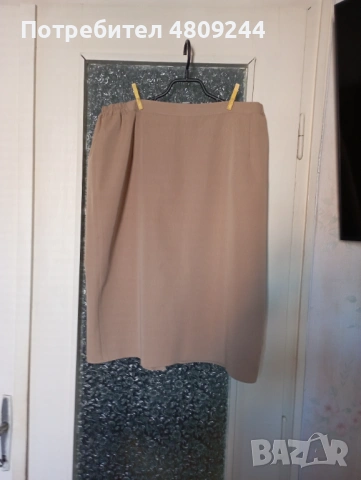 Бежова дамска права пола № 54 , снимка 2 - Поли - 54326474