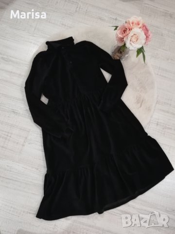 Черна рокля плюш 