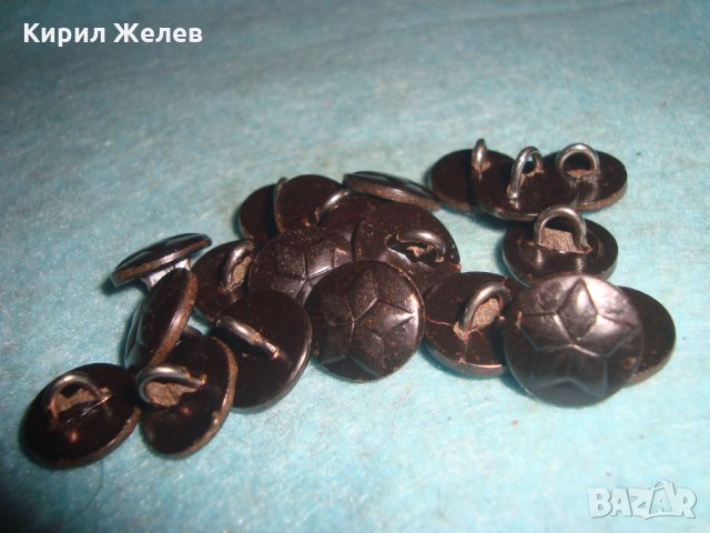 Лот 20 БРОЯ СТАРИ ВОЕННИ КОПЧЕТА БАКЕЛИТ НРБ БНА с ПЕТОЛЪЧКА от УНИФОРМА 27249, снимка 5 - Антикварни и старинни предмети - 35010793