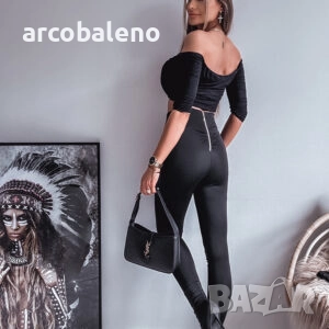 Дамски черен клин с цип , снимка 4 - Клинове - 51933194