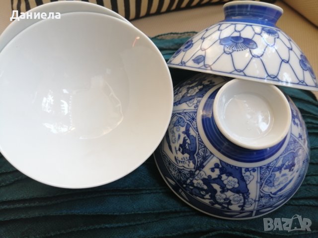 Китайски порцелан в син цвят - 5 броя, снимка 9 - Сервизи - 42930047