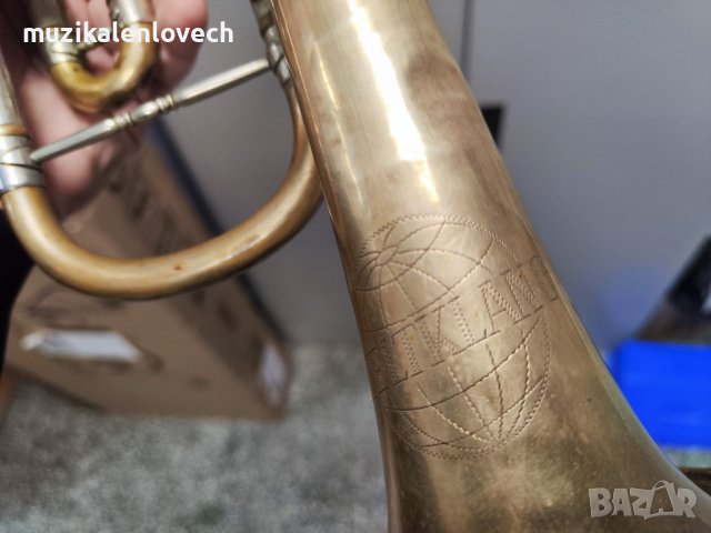 WELTKLANG Vintage Rotary Trumpet DDR - Ротари Б Тромпет  /ОТЛИЧЕН/, снимка 9 - Духови инструменти - 44257492