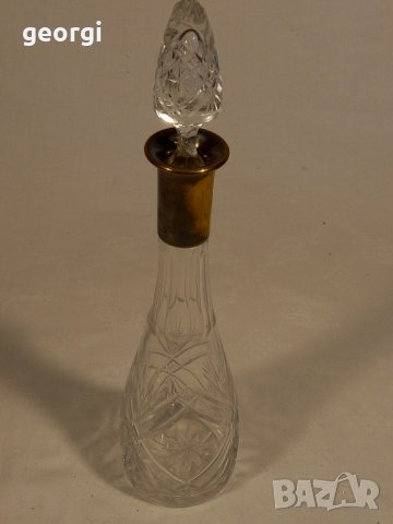 Ретро кристален декантер с метален обков , снимка 8 - Колекции - 42899869