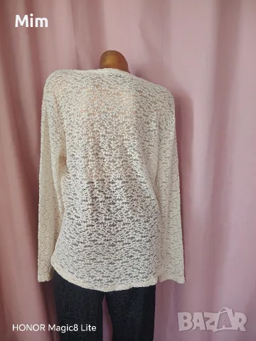 XL Черен сатенен панталон, 2/3XL Бяла дантелена блуза, 2XL дантелена блуза в екрю, снимка 9 - Блузи с дълъг ръкав и пуловери - 56170976