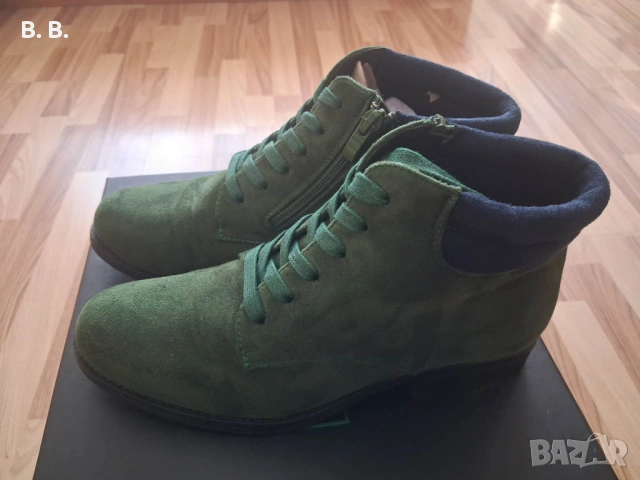 Тъмнозелени дамски боти, снимка 2 - Дамски боти - 54136100