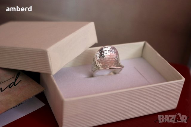 Стилен и елегантен сребърен пръстен модел R077, снимка 7 - Пръстени - 28927708