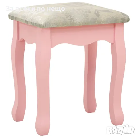 Тоалетка с табуретка и тройно сгъваемо огледало, розова, снимка 3 - Тоалетки - 48483167