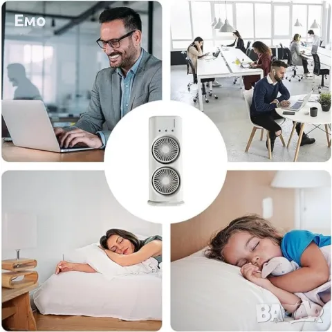 Преносим двоен спрей-вентилатор с LED светлини, снимка 2 - Вентилатори - 48339509