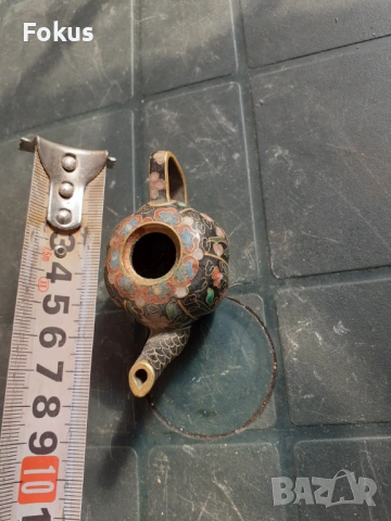 Клоазоне -чайник миниатюра, снимка 5 - Антикварни и старинни предмети - 53281321