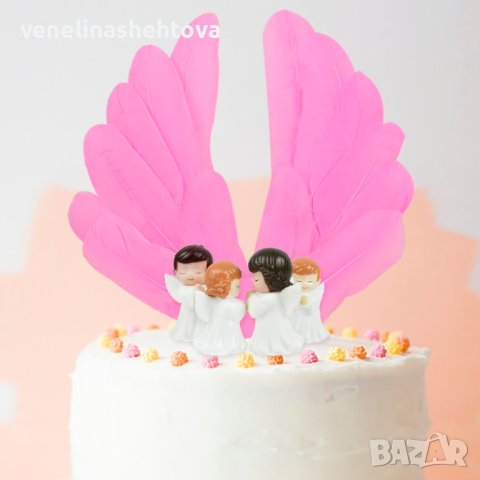 Фигурка  за торта ангел момче момиче с топер ангелски крила , снимка 7 - Фигурки - 44387463