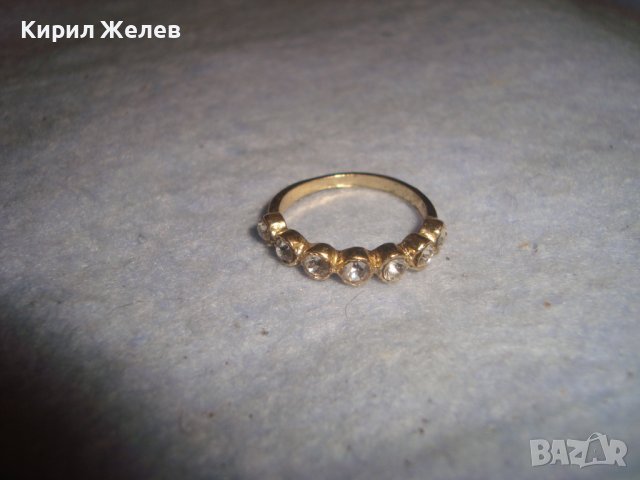 КРАСИВ ФИН ПОЗЛАТЕН ФЕШЪН АРТ ПРЪСТЕН с ФАСЕТИРАНИ БЛЕСТЯЩИ КРИСТАЛИ 27789