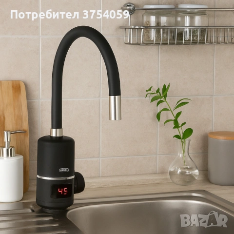 Нагревател за вода Rosberg за стена/за плот, с гъвкав силиконов маркуч, 3300W, снимка 4 - Смесители - 53175304