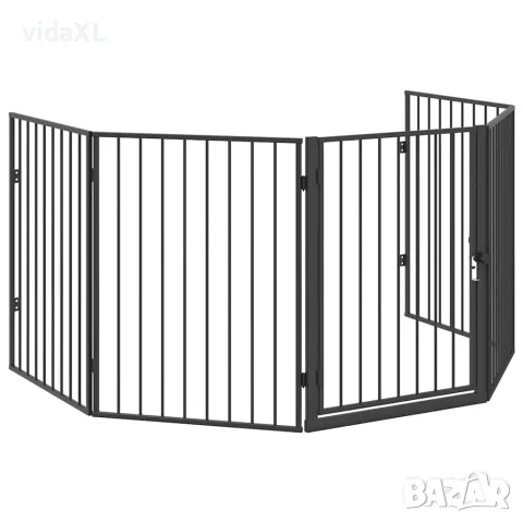 vidaXL стоманен параван за камина, черен, снимка 1 - Декорация за дома - 56146424