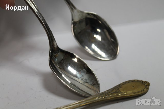 3бр. лъжички за чай посребрени , снимка 3 - Антикварни и старинни предмети - 35095179