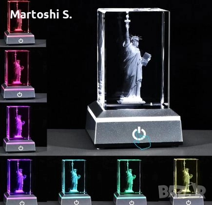 3D Инкустиран кристал 5см Х 15.5см Х 5см 