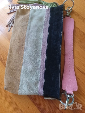 дамска велурена чанта Laura di Maggio, снимка 3 - Чанти - 54304701