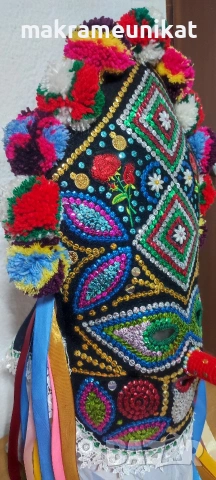 Кукерска маска, гугла, нова, Новодел, уникат, ръчна изработка , снимка 9 - Декорация за дома - 46988271