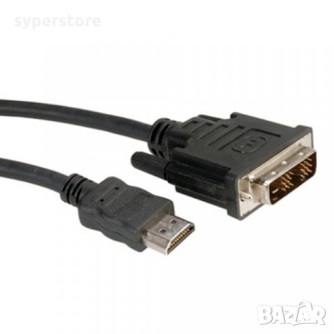 Кабел DVI към HDMI Digital One SP01217 Черен, 3м DVI-D 18+1 to HDMI 19 M/M