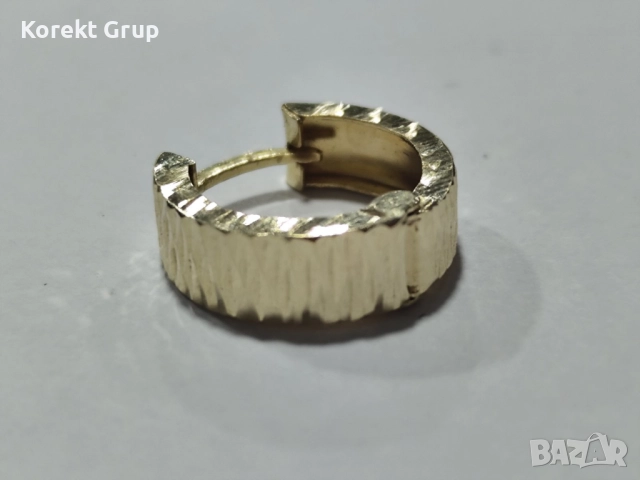 Златна мъжка обеца 14к, снимка 6 - Обеци - 52901295