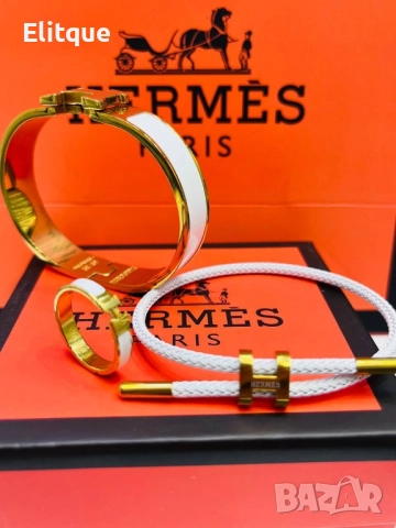 дамски висококачествени гривни и пръстен от стомана hermes 