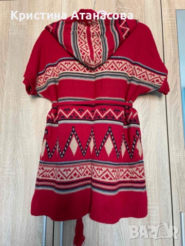 🎅 Дамска плетена жилетка с коледни национални елементи, снимка 3 - Жилетки - 52478897