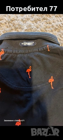 Мъжка поло тениска SuperDry цвят тъмно син, снимка 5 - Тениски - 54289154