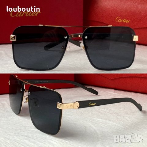 Cartier висок клас мъжки слънчеви очила с дървени дръжки
