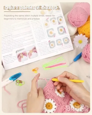 Нов Комплект за плетене на една кука – всичко необходимо за начинаещи, снимка 3 - Други - 49462317