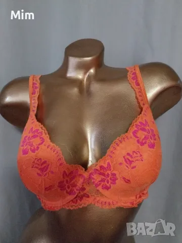 85 В/С Дантелен сутиен в оранжево , снимка 6 - Бельо - 48448148