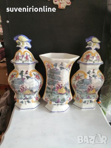 стар комплект вази японски порцелан с печат