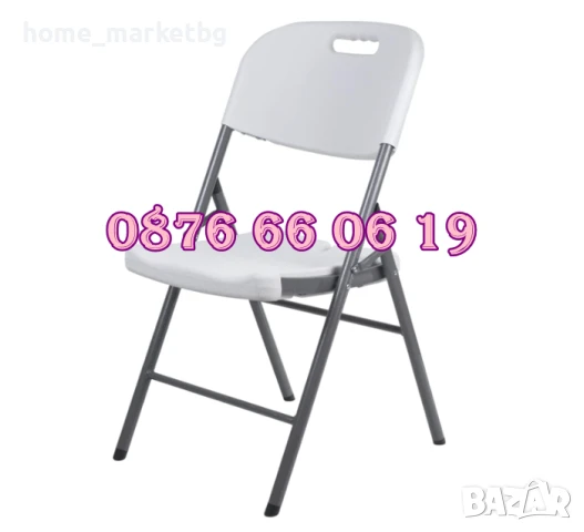 Комплект Сгъваема маса за кетъринг 180/74 см с 6 бр. сгъваеми кетъринг столове, снимка 3 - Градински мебели, декорация  - 50577451