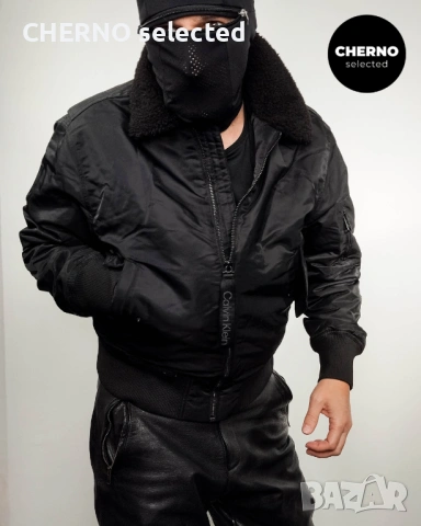 Бомбър яке с шерпа яка CALVIN KLEIN Sherpa Aviator Bomber Jacket – размер L•M – Ново без етикети, снимка 3 - Якета - 53297270