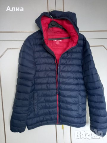 Шушляково тъмносиньо яке с качулка