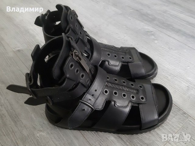 Diesel Black Gold Leather Gladiator Sandals  , снимка 2 - Сандали - 30549172