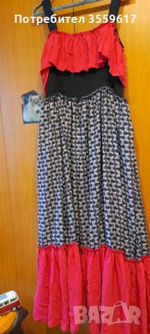 Красива рокля в испански стил (Кармен),подходяща за танци и събития, снимка 3 - Рокли - 54078898