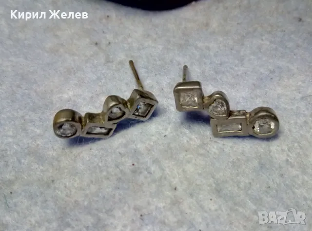 ФЕШЪН АРТ СКЪПОЦЕННИ ОБЕЦИ от БЛАГОРОДНА СТОМАНА с БЯЛА ПОЗЛАТА и ФАСЕТИРАН ПЛАНИНСКИ КРИСТАЛ 48647, снимка 7 - Обеци - 49704525