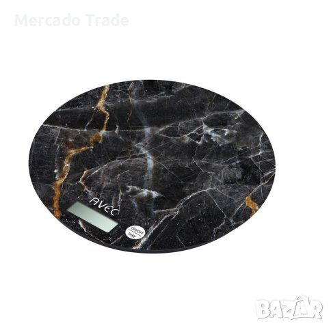 Електронна везна Mercado Trade, LCD, Кръгла, Мрамор