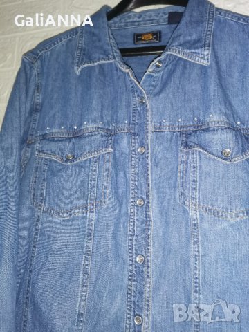 СТРАХОТНА ДЪНКОВА РИЗА С КАМЪЧЕТА 2XL, снимка 5 - Ризи - 44488427