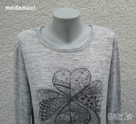 3XL Туника с красива детелина, снимка 2 - Блузи с дълъг ръкав и пуловери - 42613840