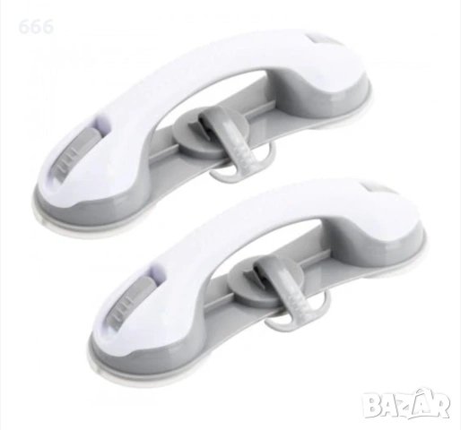 Комплект от 2 опорни дръжки за баня с вендузи, без пробиване