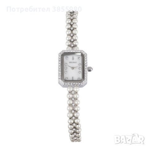Дамски часовник Sousou комплект с гривна бял/сребрист, снимка 5 - Дамски - 44341616