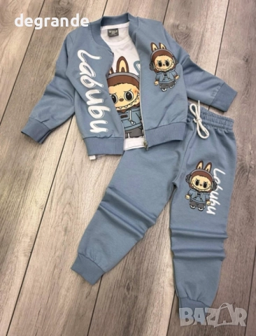 Детски памучен комплект Labubu от 3 части, снимка 2 - Детски комплекти - 51629080