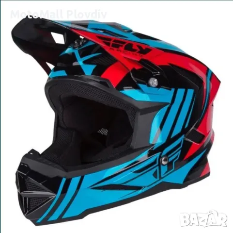 Шок цена!!! fly racing default teal red каска крос мотор мото кро, снимка 9 - Аксесоари и консумативи - 49179447