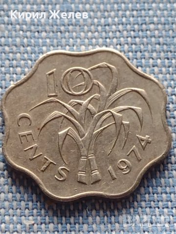 Монета 10 cent 1974г. SWAZILAND много красива за КОЛЕКЦИЯ 41110, снимка 1 - Нумизматика и бонистика - 42803343