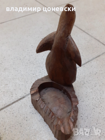 Дървен пепелник костенурка ръчна изработка