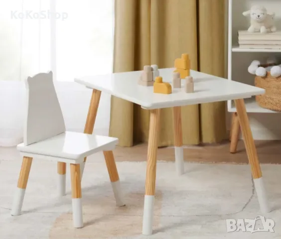Детска дървена маса със стол/детска маса със стол