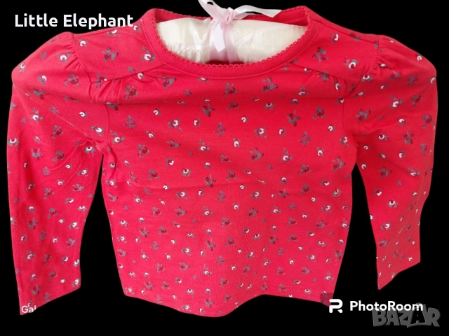 Блузка с дълъг ръкав за 2-3 год мом,червена на розички,колекция"Flowers",Англия/нова