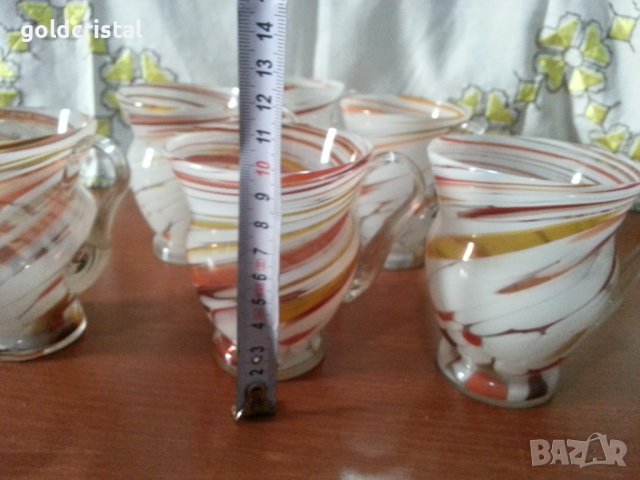 Стъклени чаши халби ръчна изработка , снимка 2 - Антикварни и старинни предмети - 42475284