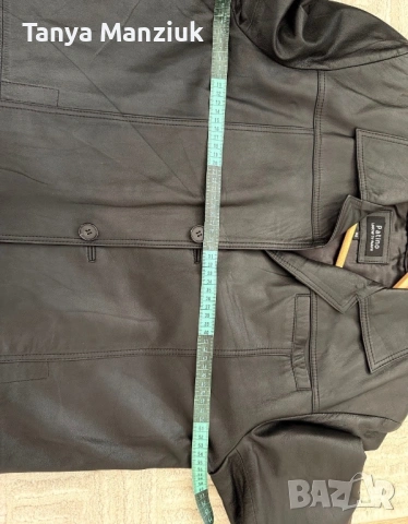 Ново мъжко черно сако Patino, естествена кожа, 52 номер, снимка 3 - Сака - 53896401